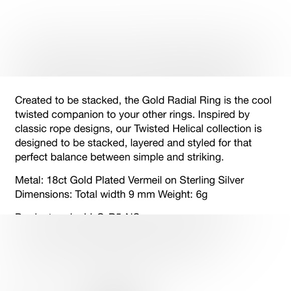 ✨New Missoma gold vermeil radial ring 5 - Picture 4 of 4